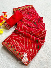 Traditional Lahariya print Georgette saree for women,s || Festive georgette saree for women's ||